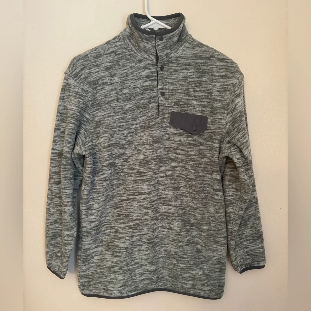 Properly Tied Boys Nova Fleece Pullover Grey NWT Size Youth Large YL Preppy